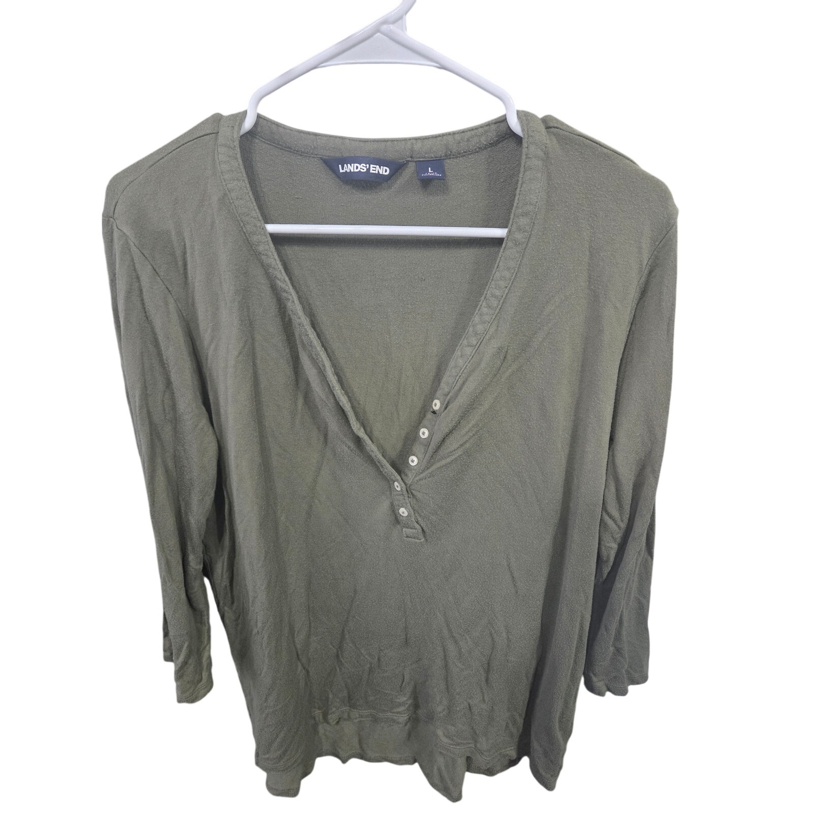 Forest Green 3/4 Sleeve - Land's End - L